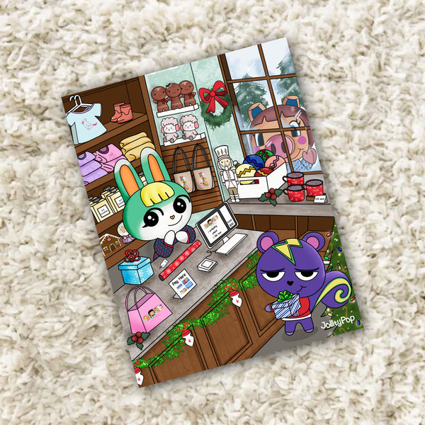 Animal Crossing Christmas Store Art Print