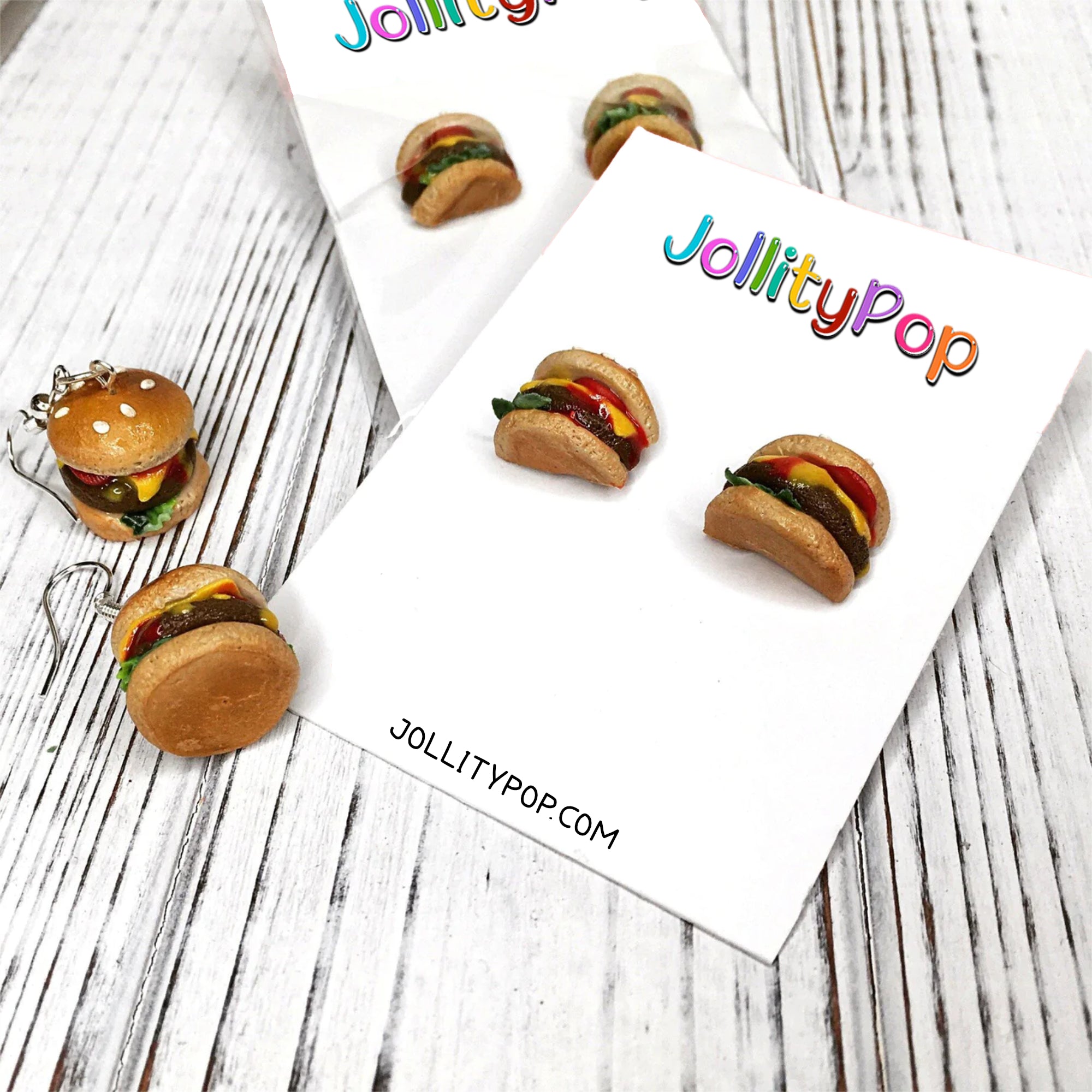 Polymer Clay Cheeseburger Earrings