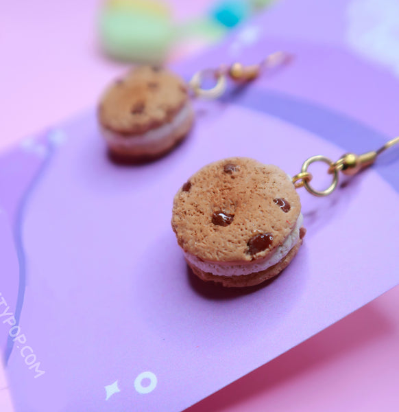 Chocolate Chip Ice Cream Sandwich  Earrings - JollityPop