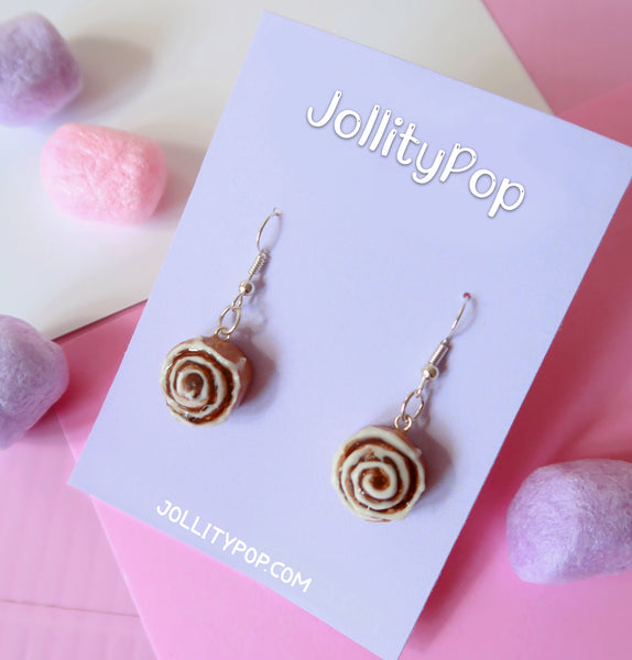 Polymer Clay Cinnamon Roll Earrings - JollityPop