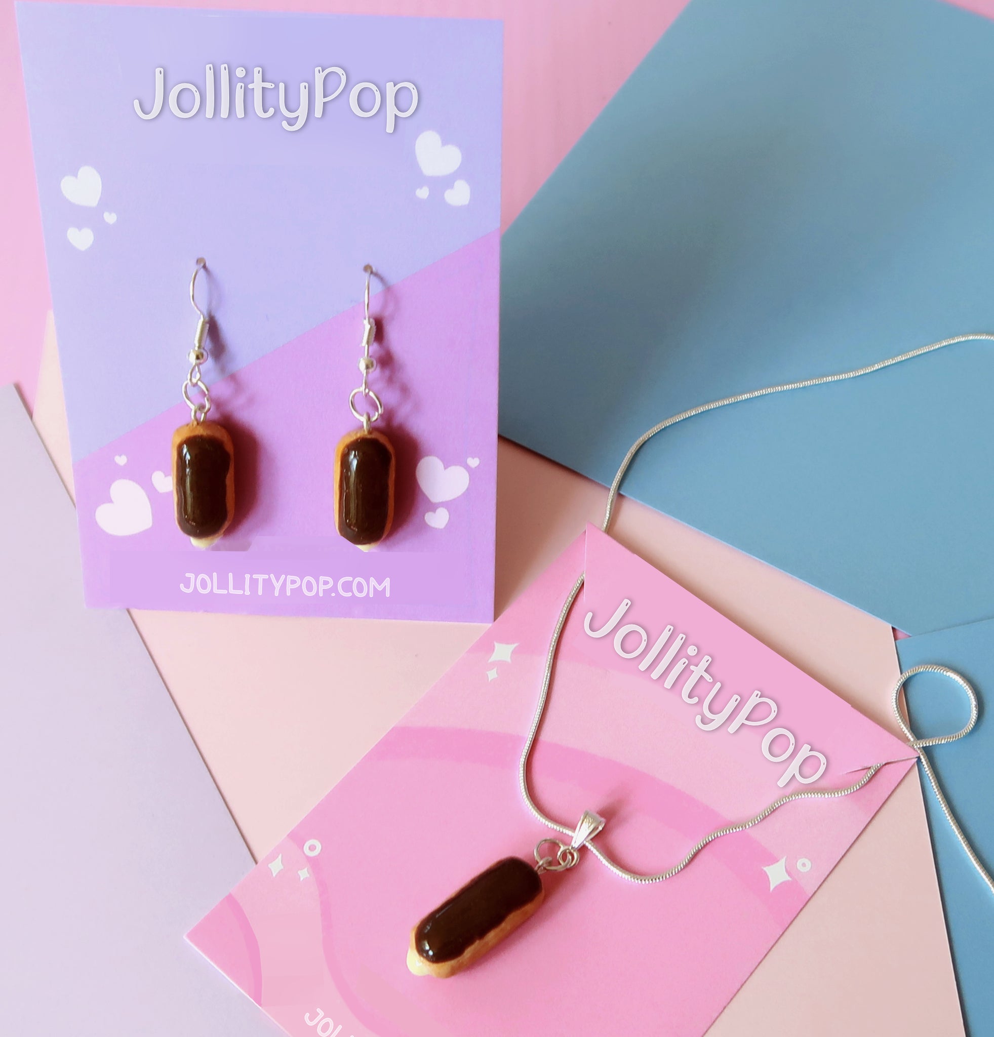 Handmade Polymer Clay Eclair Charm or Earrings - JollityPop