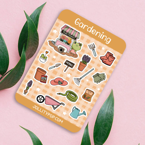 Gardening Froggy Sticker Sheet - JollityPop