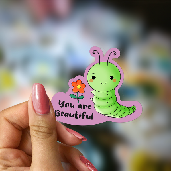 You are Beautiful Worm Sticker