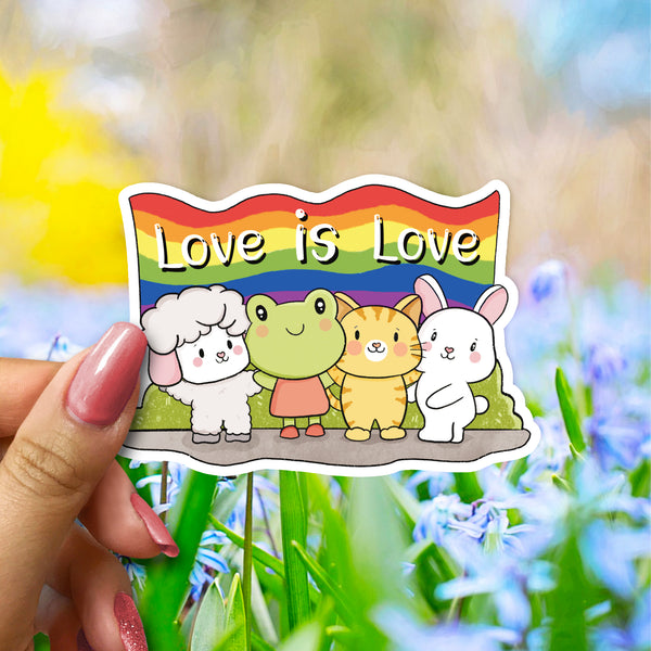 Love is Love Sticker- Pride-LQBTQ Support - JollityPop