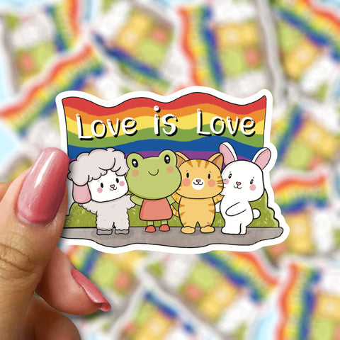 Love is Love Sticker- Pride-LQBTQ Support - JollityPop