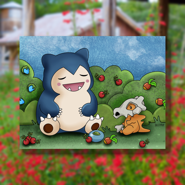 Snorelax and Cubebone Print