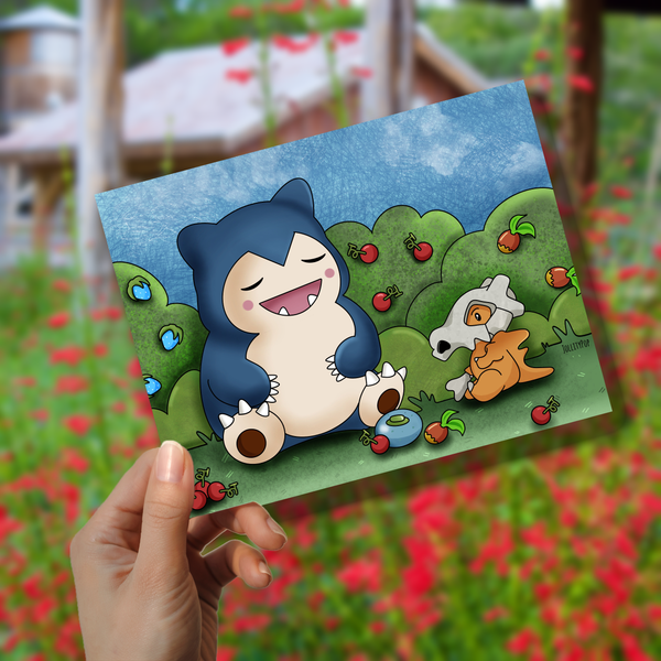 Snorelax and Cubebone Print