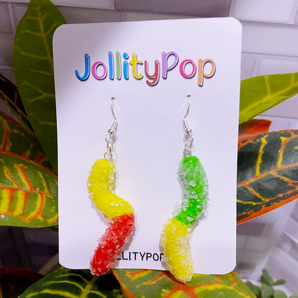Sour Gummy Worm Earrings