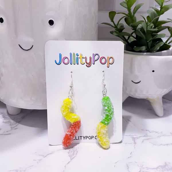 Sour Gummy Worm Earrings
