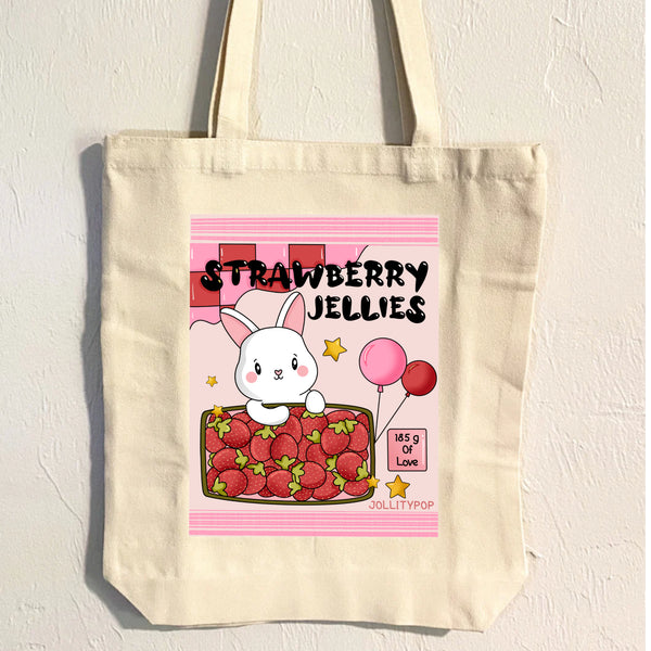 Strawberry Jelly Bunny Tote Bag