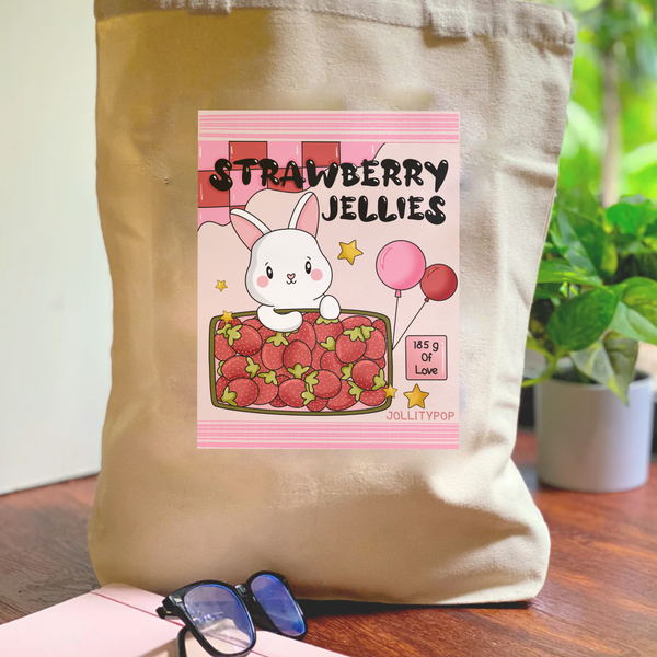 Strawberry Jelly Bunny Tote Bag