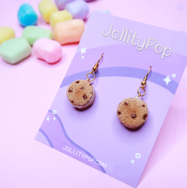 Chocolate Chip Ice Cream Sandwich  Earrings - JollityPop