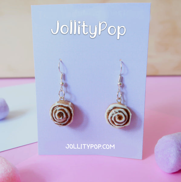 Polymer Clay Cinnamon Roll Earrings - JollityPop