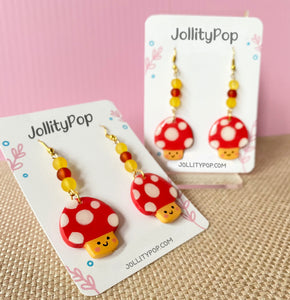 Mushroom Clay Earrings - JollityPop