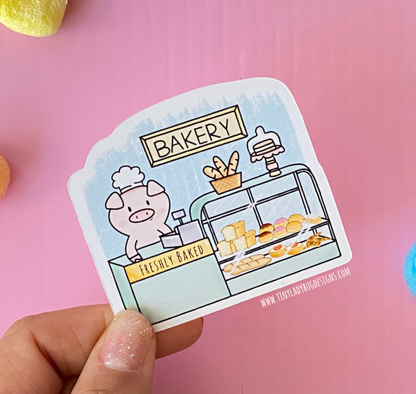 Piggy's Bakery Die Cut Sticker - JollityPop