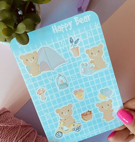 Happy Bear Sticker Sheet - JollityPop