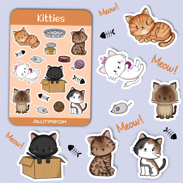 Kitties Sticker Sheet - JollityPop