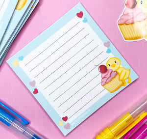 Chick with Cupcake Notepad - JollityPop