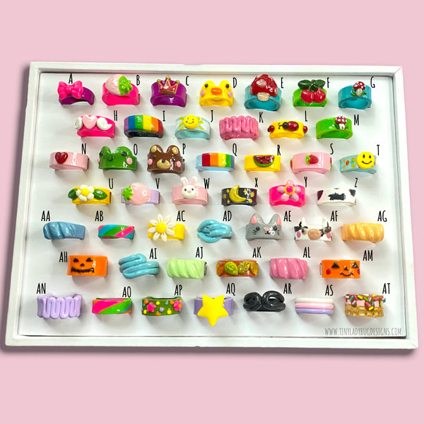 Cute Handmade Chunky Clay Rings - JollityPop