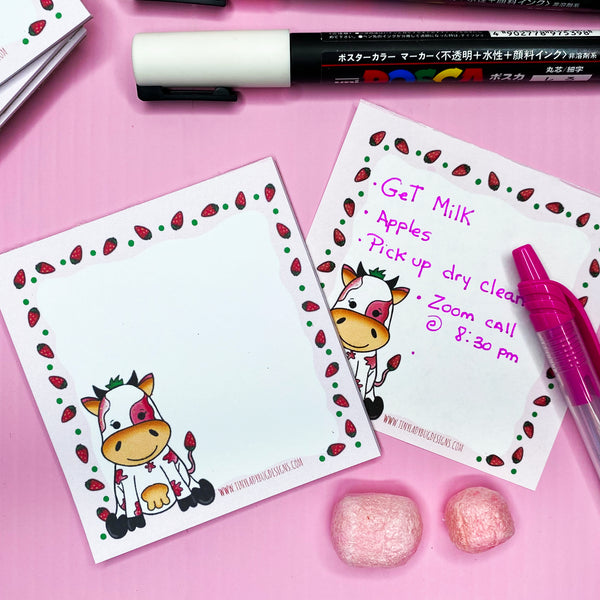 Strawberry Cow Notepad - JollityPop