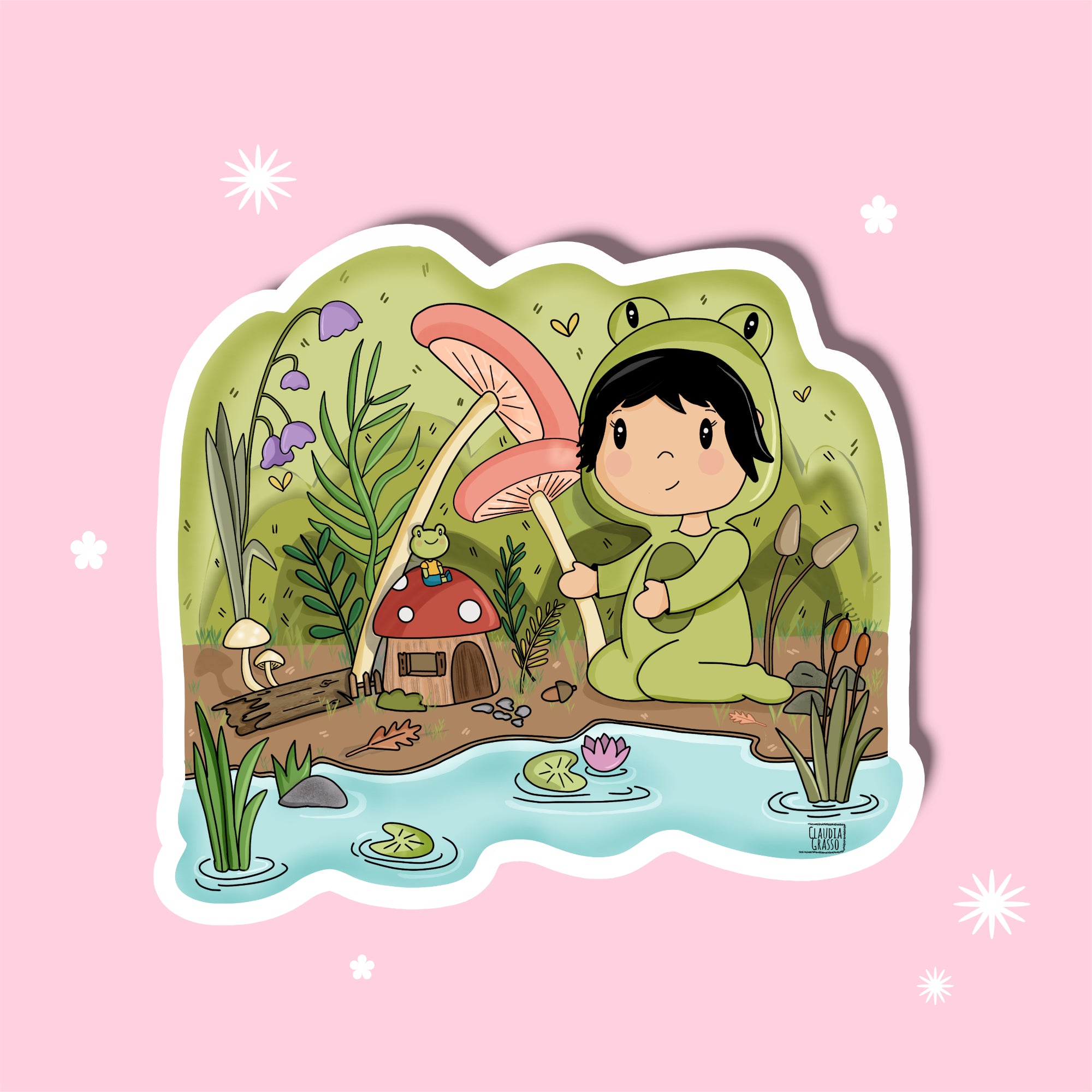 Froggy Girl Sticker - JollityPop