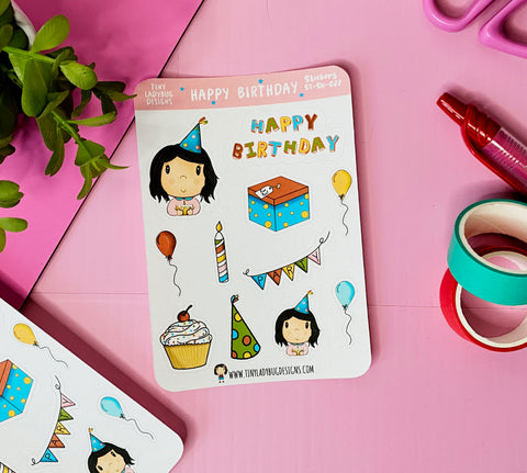 Happy Birthday Planner Sticker Sheet - JollityPop