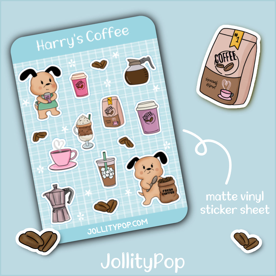 Harry's Coffee Sticker Sheet - JollityPop