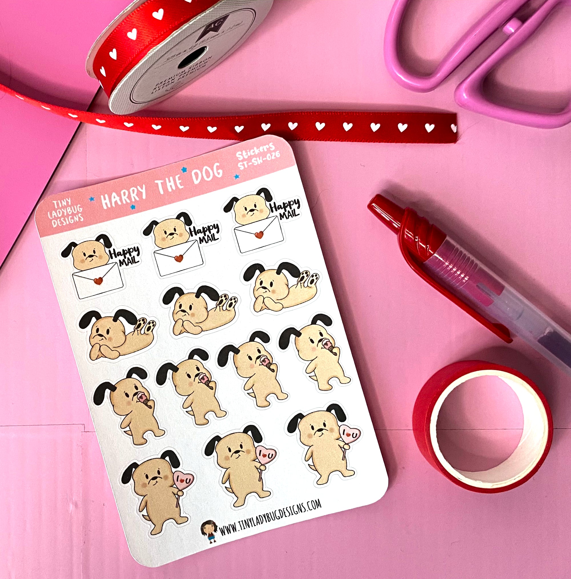 Harry The Dog Sticker Planner Sheet - JollityPop