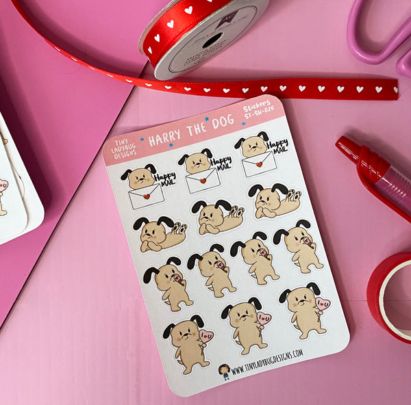 Harry The Dog Sticker Planner Sheet - JollityPop