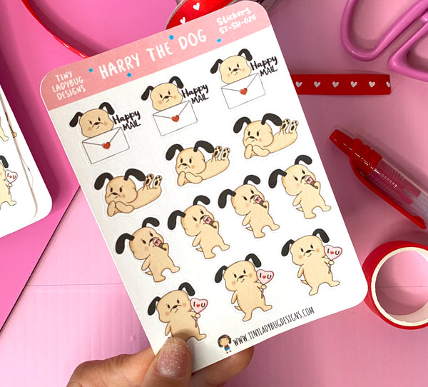 Harry The Dog Sticker Planner Sheet - JollityPop