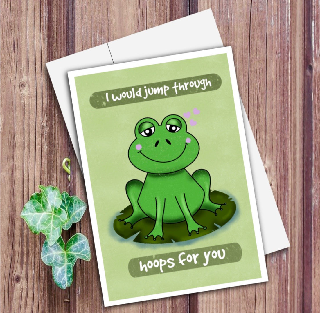 Cute Frog Greeting Card - JollityPop