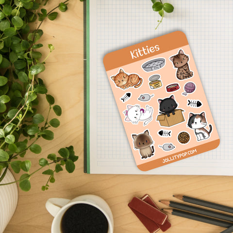 Kitties Sticker Sheet - JollityPop