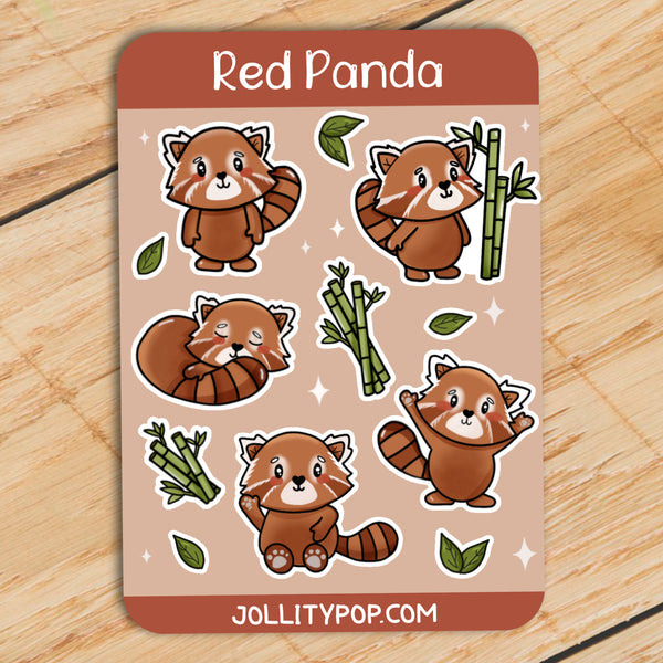 Red Panda Sticker Sheet - JollityPop