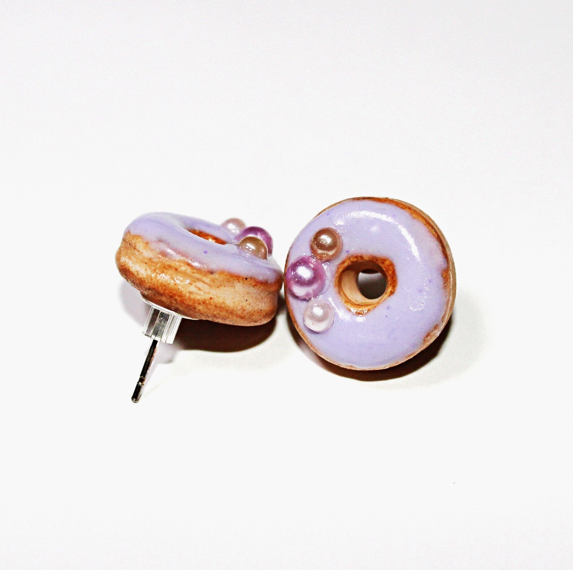 Lilac Frosted Doughnut Stud Earrings - JollityPop