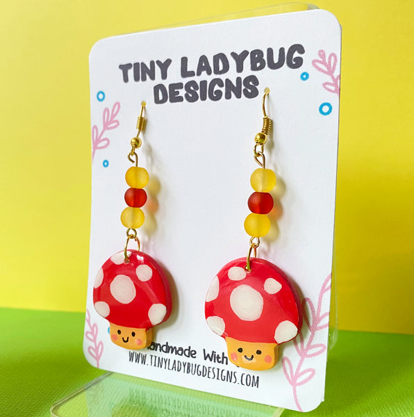 Mushroom Clay Earrings - JollityPop