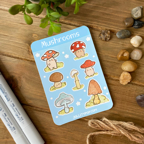 Mushrooms Sticker Sheet - JollityPop