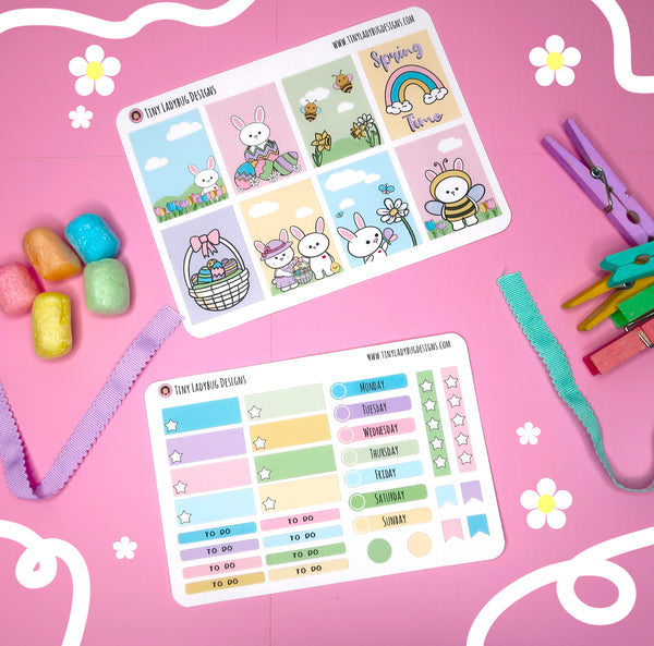 Easter Bunny Planner Sticker Sheets - JollityPop