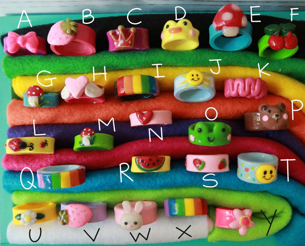 Cute Handmade Chunky Clay Rings - JollityPop