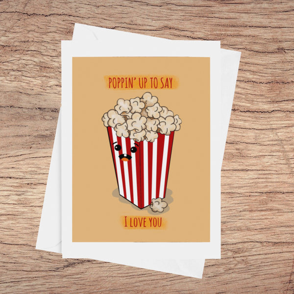 Kawaii Popcorn Greeting Card - JollityPop