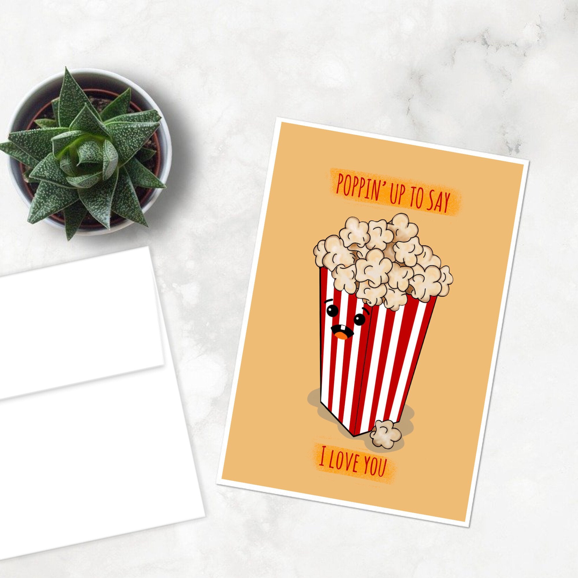 Kawaii Popcorn Greeting Card - JollityPop