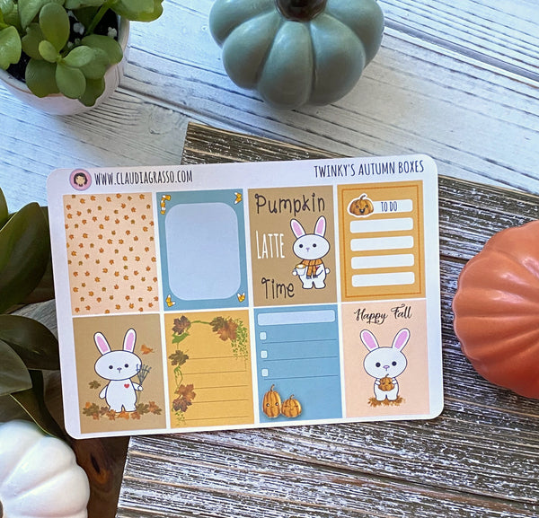 Bunny and Fall Planner Sticker Sheets - JollityPop