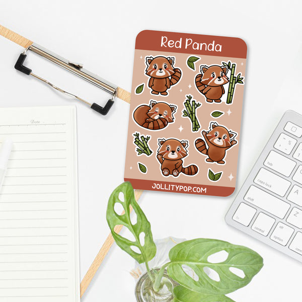 Red Panda Sticker Sheet - JollityPop