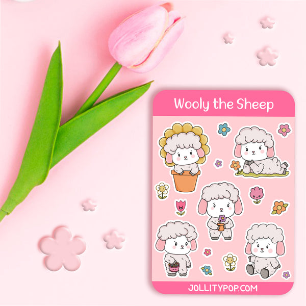 Wooly the Sheep Sticker Sheet - JollityPop