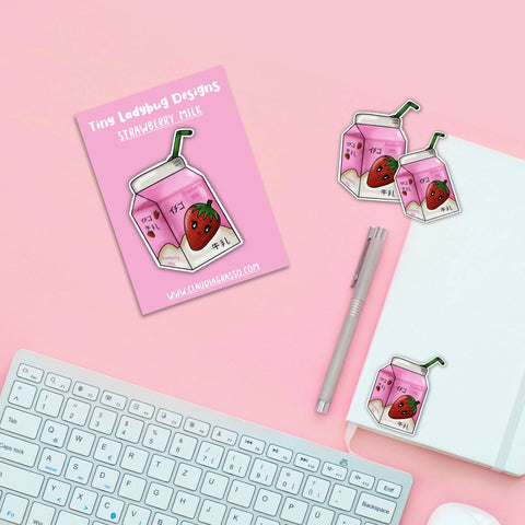 Strawberry Milk Sticker Pack - JollityPop