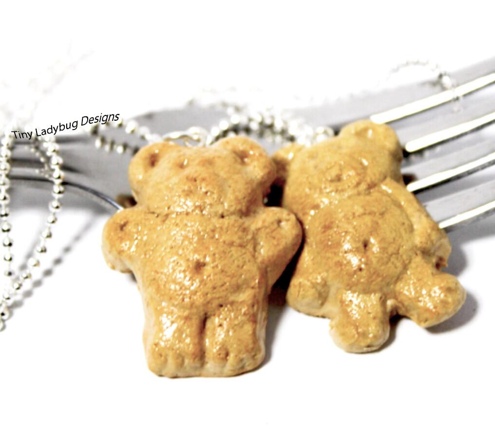 Polymer Clay Bear Grahams Charm or Keychain - JollityPop