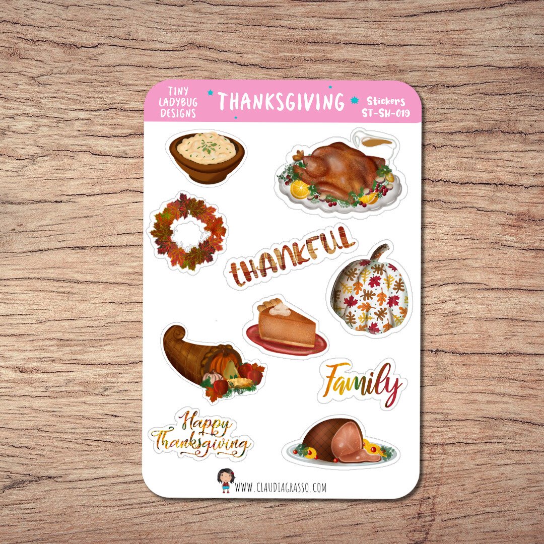 Thanksgiving Planner Sticker Sheet - JollityPop