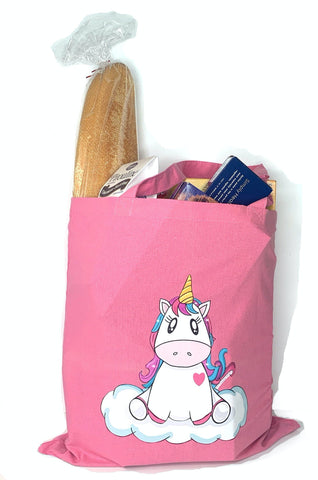 Unicorn Pink Tote Cotton Bag - JollityPop