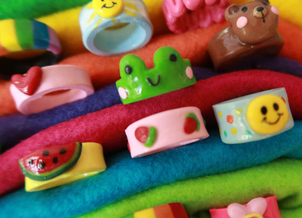 Cute Handmade Chunky Clay Rings - JollityPop