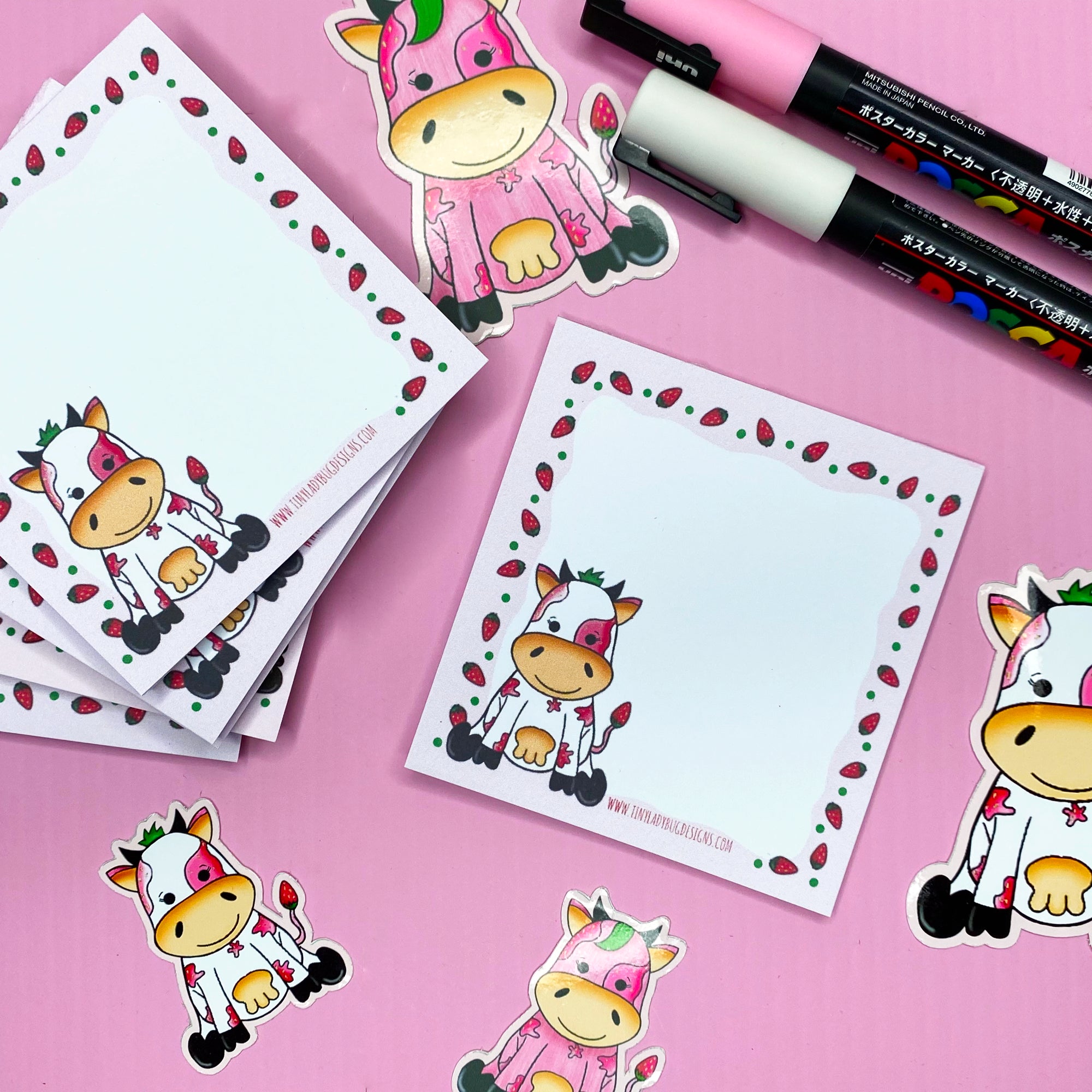 Strawberry Cow Notepad - JollityPop