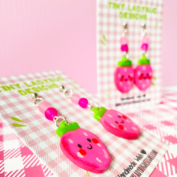 Kawaii Strawberry Earrings - JollityPop